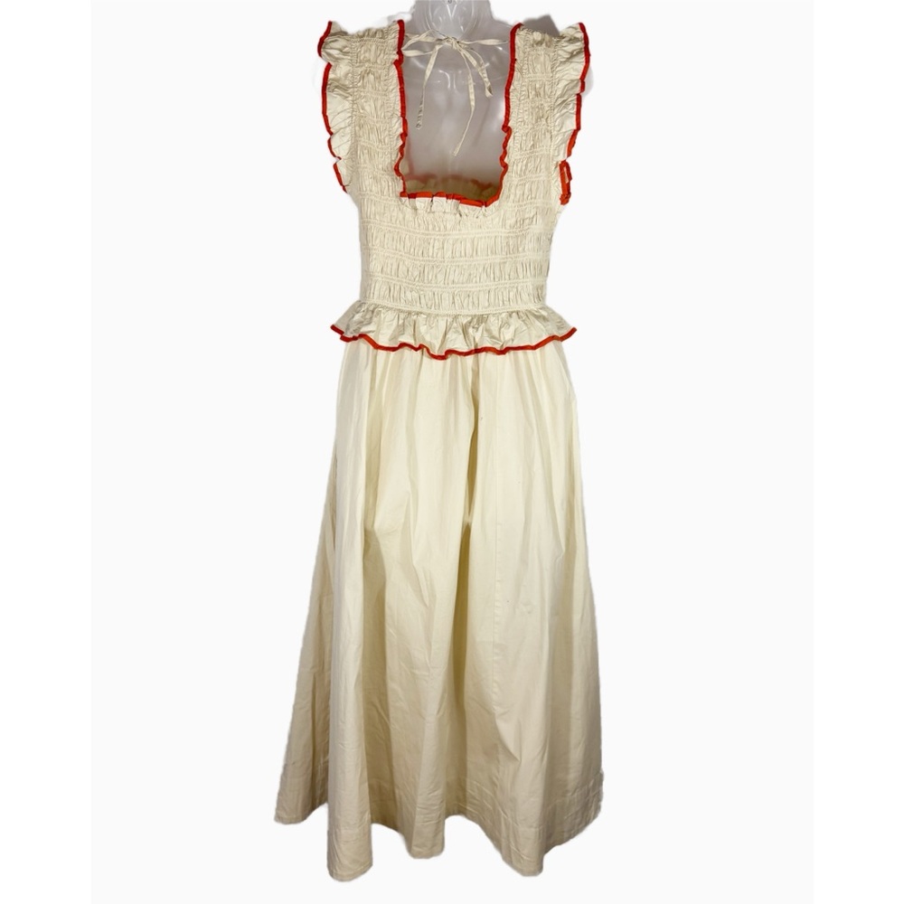 Free People Cream Midi Dress with Red Trim - Picture 7 of 12